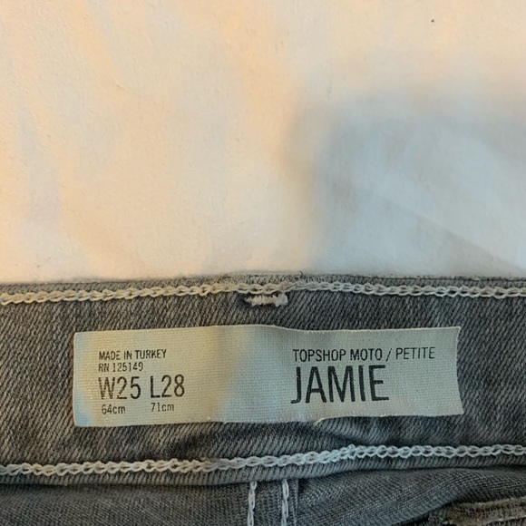 Top shop Petite Jaime Gray Jeans 25 - Picture 3 of 6